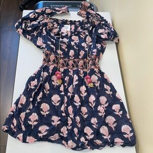 Elegant Navy and Pink Floral Mini Dress